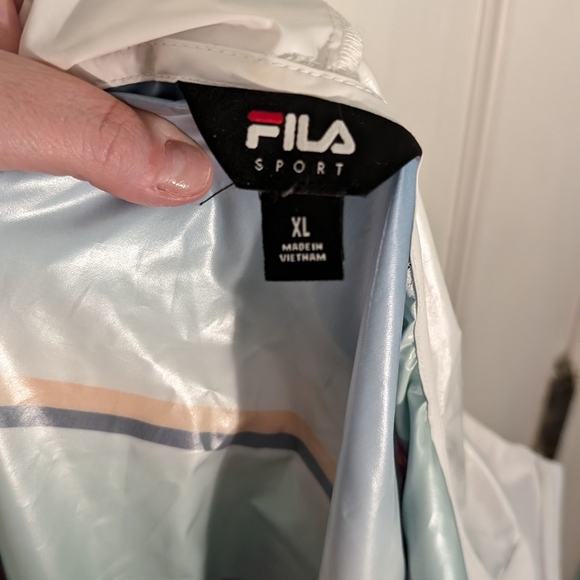 Fila Sports Windbreaker Jacket Retro 90's Y2K Style Colorful Hoodie Full Zip XL - Picture 14 of 14